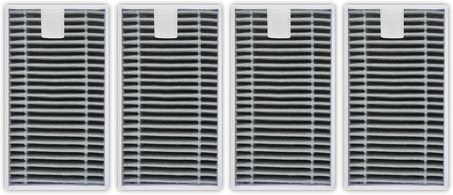 (4 Pack) Replacement HEPA Filters for ECOVACS DEEBOT T90 PRO OMNI, T90 OMNI | X12 OMNICYCLONE, X9S PRO OMNI, X12 PRO Omni, for Yeedi M16 Infinity Robot Vacuum, Filter Accessories Kit