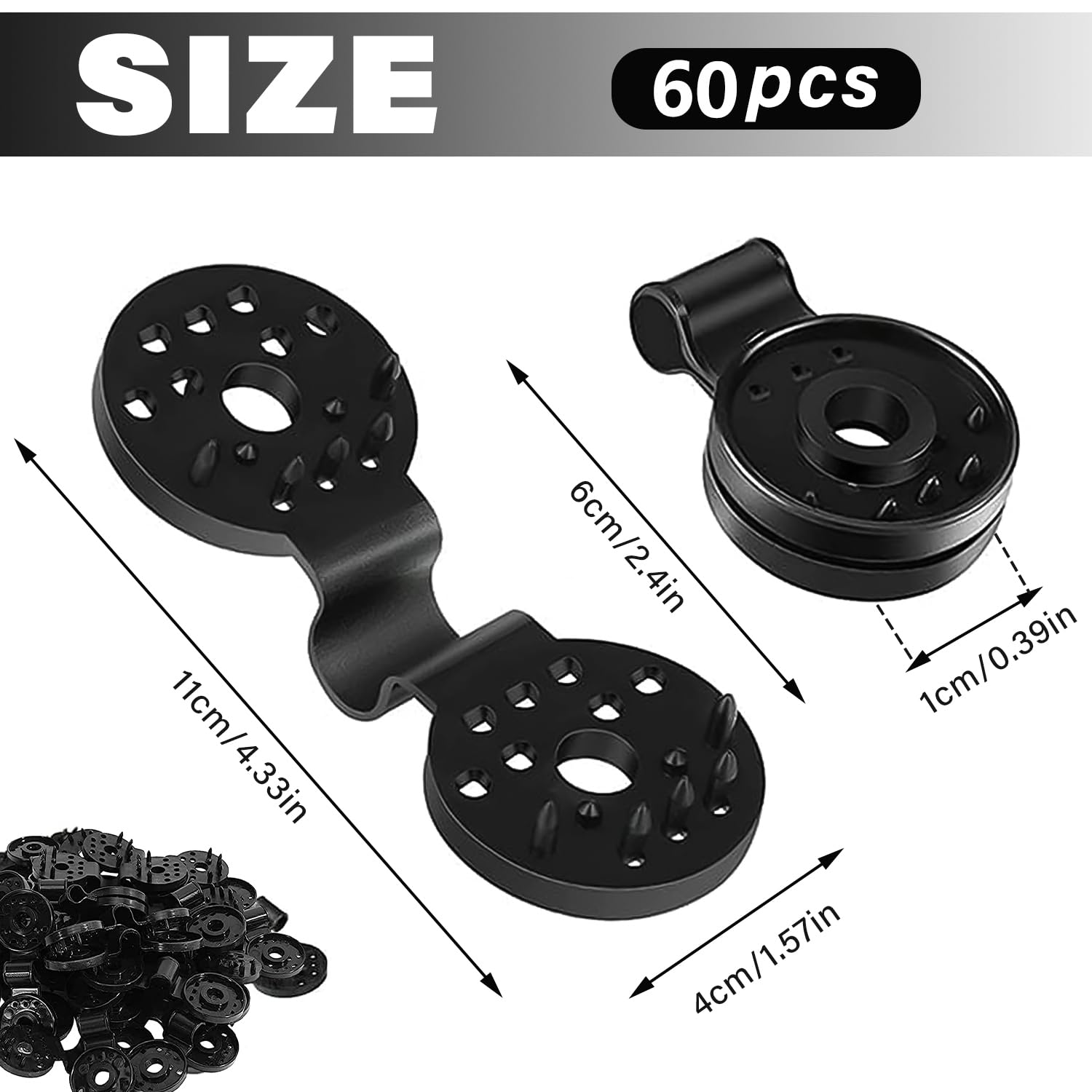 Clip in Plastica, 60 pezzi Clips di Fissaggio, Clip Speciale Occhiello, Clips per Rete Ombreggiante, Clip di Fissaggio Speciale