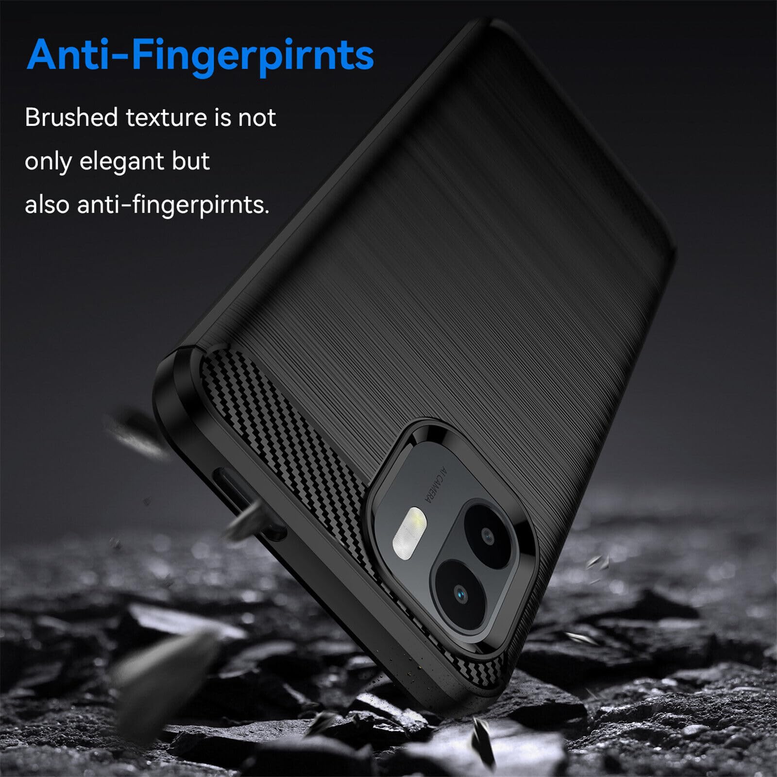 Betterfon Handyhülle Für Xiaomi Redmi 9T – Carbon-Look, Schwarz, Mit Anti-Schock-Schutz, Erhöhten Rändern & Präzisen Aussparungen