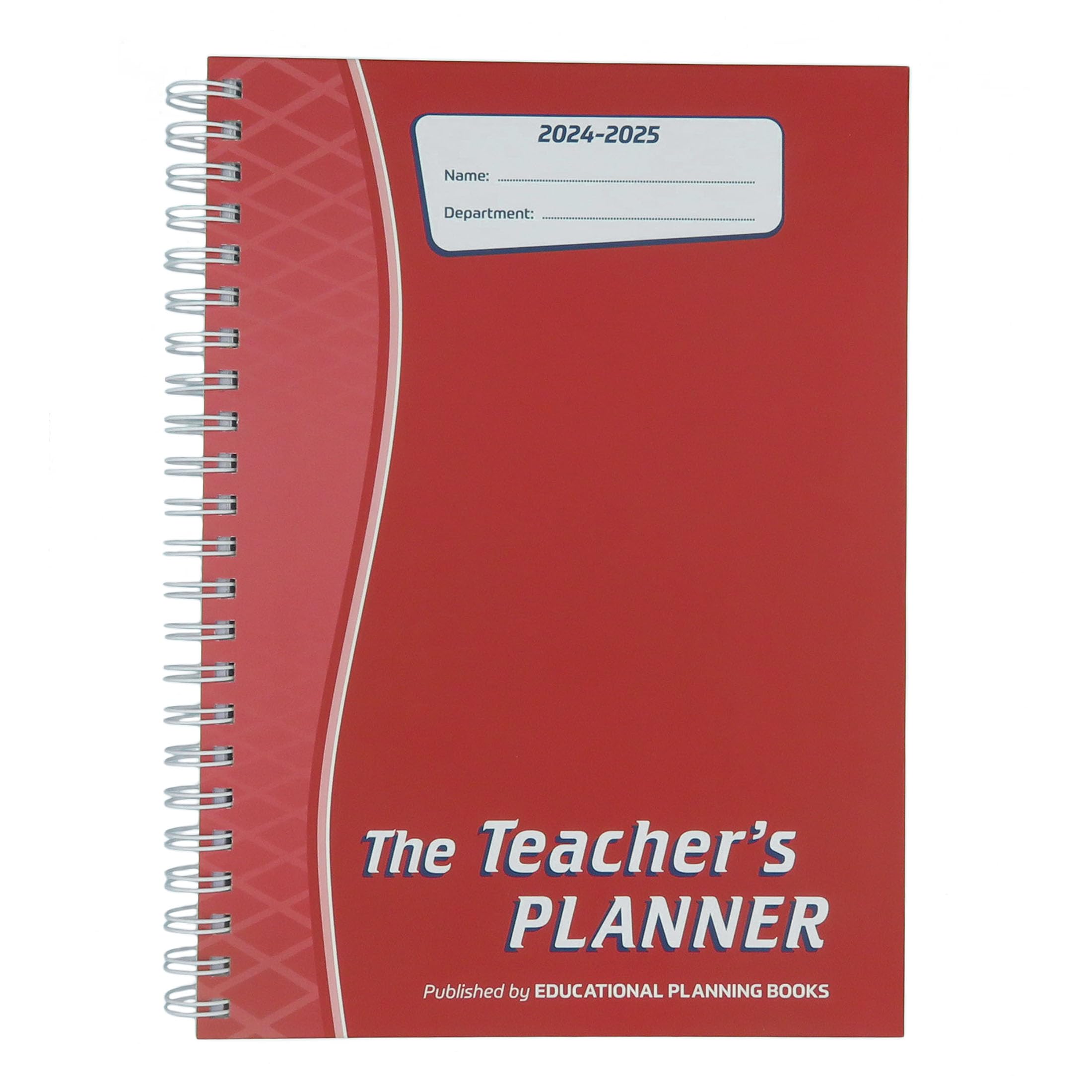 Educational Planning Books - The Teachers Planner Wirobound 2025-26 | A4 Teacher Planner & Academic Diary, Page-a-Day Teacher Notebook in 6 Periods per Day - Red (TP3-R)