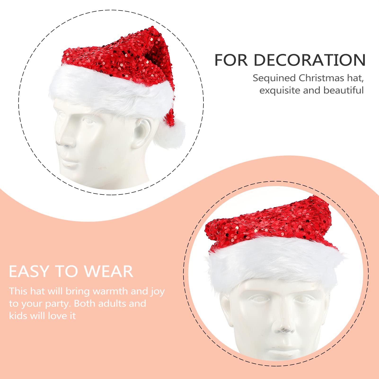Amosfun 4stücke Weihnachtsmütze Aus Plüsch Mit Pailletten Rote Santa Mütze Für Erwachsene Und Lustiges Weihnachtszubehör Für Festliche Partys Und Winterevents Bequeme Und Warme