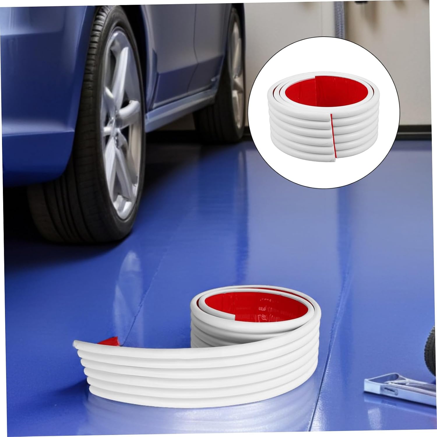 Garage Wall Protector Strip White Self Adhesive PVC Bumper Guard