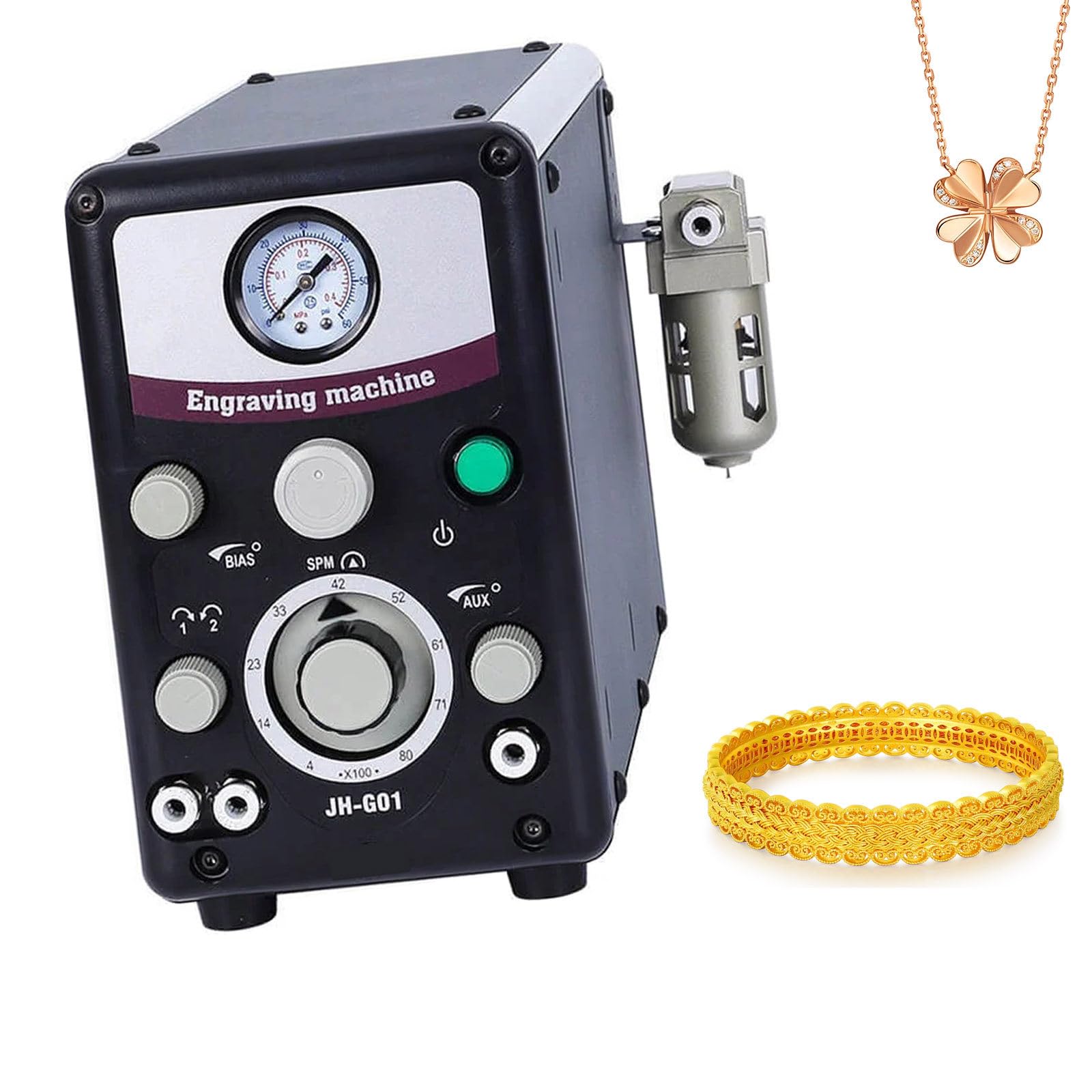 Specialbiegebuy Multicolor Dual-Head Pneumatic Graver For Stone Setting And Jewelry, 400-800 Rpm