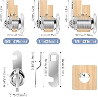 Vista 2 de Cerradura de leva desplazada accionada por pulgar, cilindro de 1 pulgada que se adapta a un grosor máximo de puerta de 0.7 pulgadas, cerradura