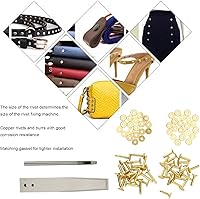 Vista 3 de QANYEGN Kit de 40 remaches de cobre, remaches de cobre con vidente de rebabas de acero inoxidable, juego de pch de cuero, cierre de remache