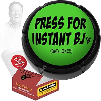 Dad Joke Button | Funny Talking Button for Instant Laughs | Dad, Stocking Stuffers for Men | White Elephant Gifts for Adults