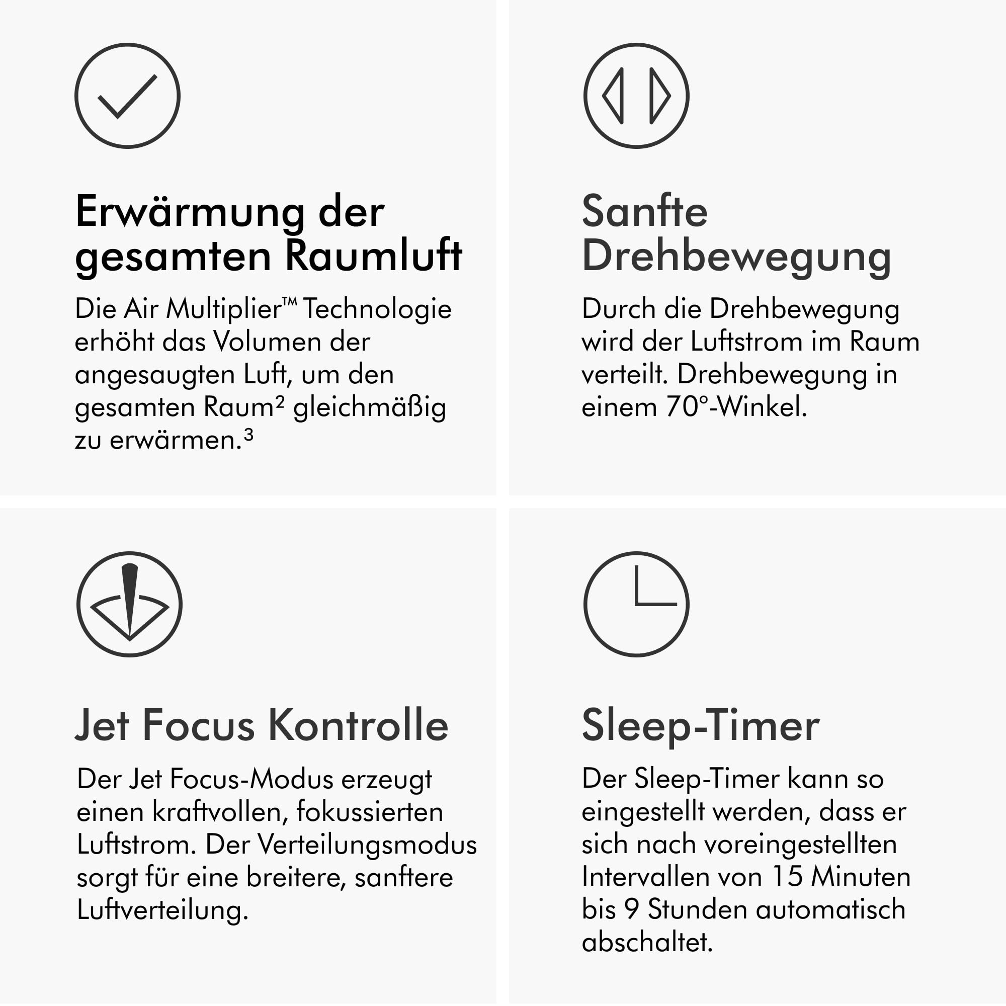 Dyson Hot+Cool Jet Focus AM09 Heizlüfter und Ventilator (Weiß/Silber) – 2-in-1: Heizt und kühlt mit starkem Luftstrom – Bild 5