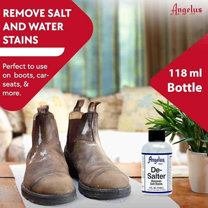 Angeus Desalter Salt & Stain Remover- Removes Salt Stains from Boots, Shoes, Car Seats, & More- 4oz miniatura 3