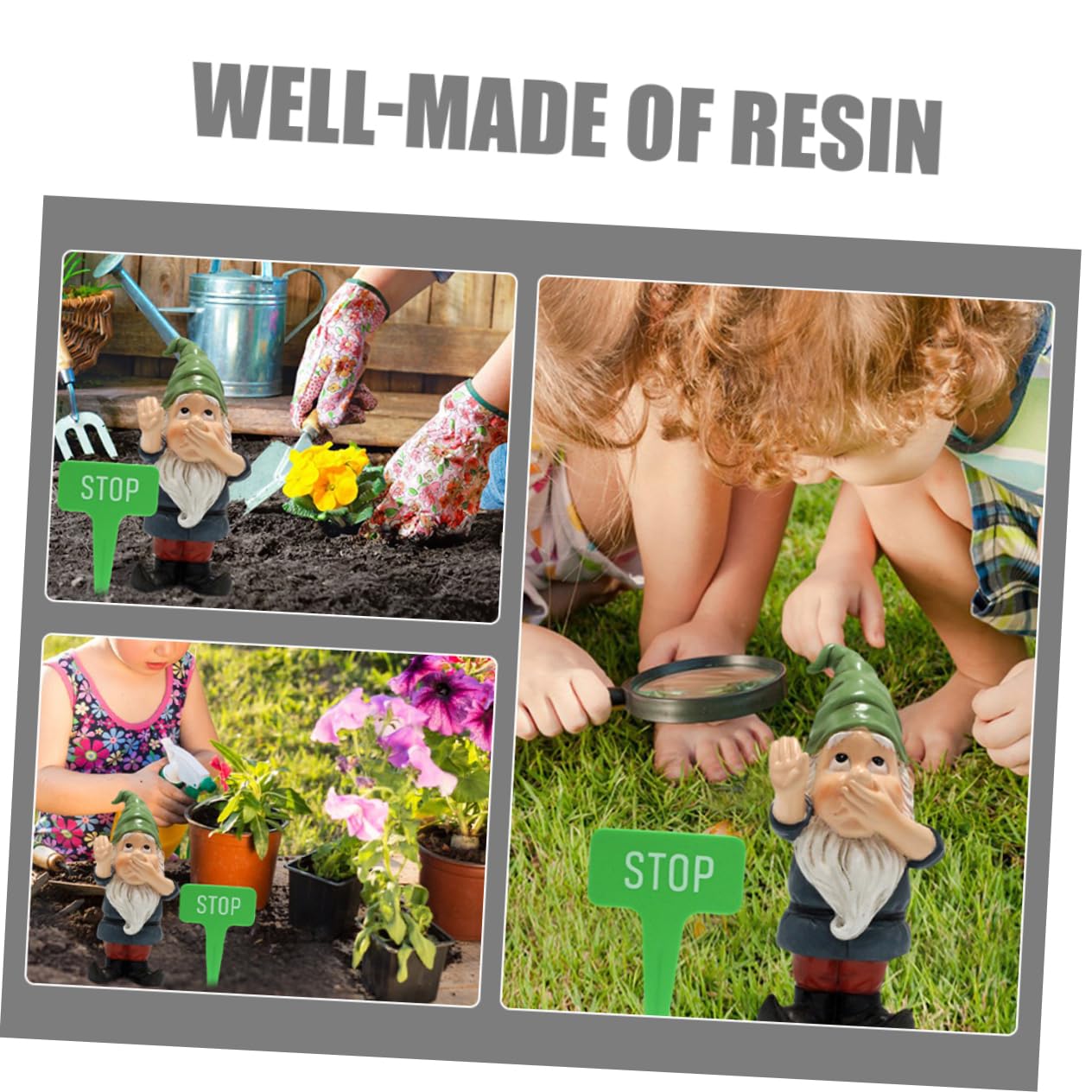 ibasenice 4 Sätze Figurine Lustige Deko für Garten Skulptur Detailreiche Statue für Außenbereich Einzigartiges für Gartenliebhaber