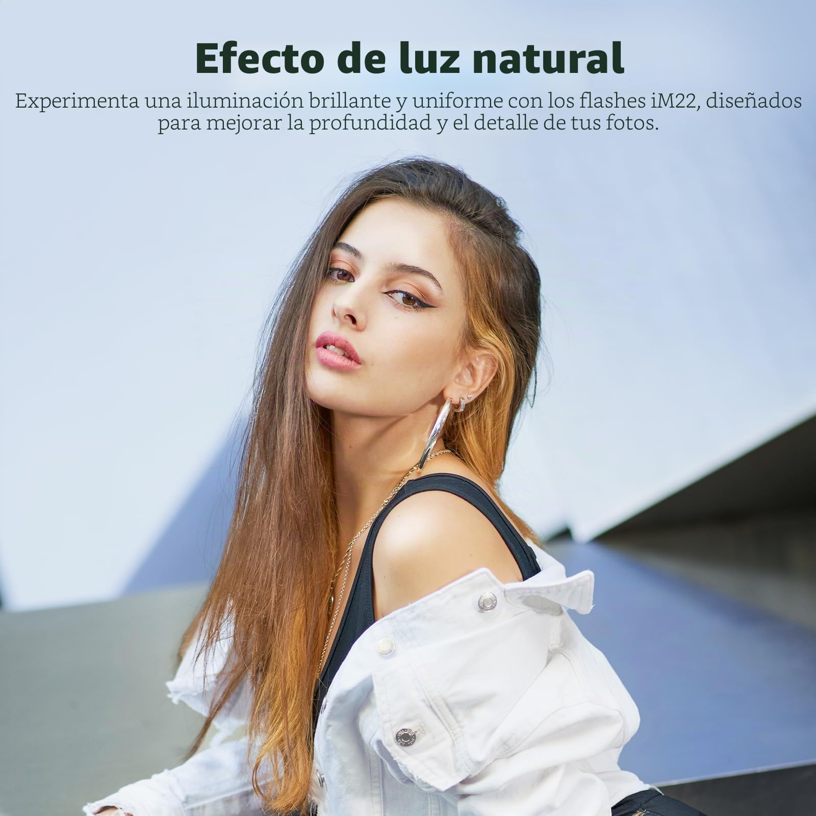 Godox iM22 - Cámara flash compacta, 5 niveles de potencia, 440 flashes de plena potencia, diseño de garra de contacto único, compatible con múltiples marcas
