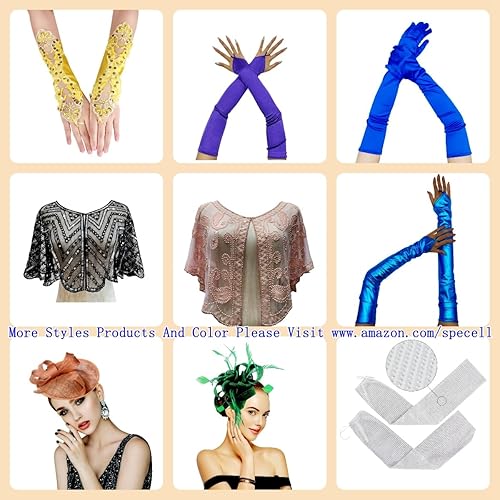 Miniatura 5 de Specell 1920s Shawl Bridal Shawls Sequin Beaded Shawl And Wraps Bolero Flapper Cover Up For Evening Dresses Wedding Party Etc