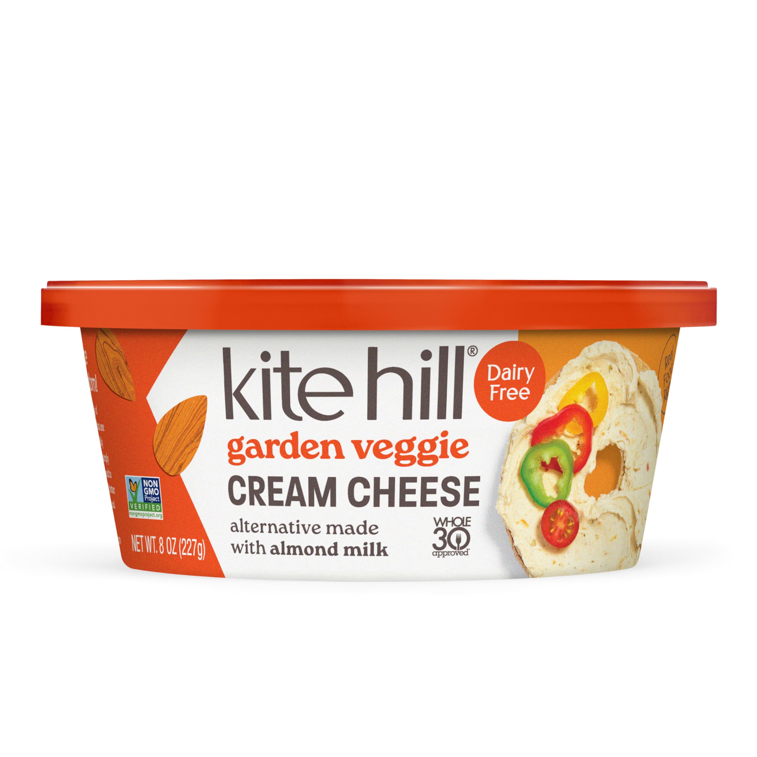 Kite Hill Garden Veggie Almond Milk Cream Cheese Style Spread 8 Ounces Dairy Free Whole 30 Approved Gluten