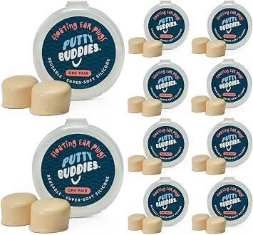 Putty Buddies Floating Earplugs for Swimming & Bathing Invented by Physician Keep Water Out 10-Pair Tan