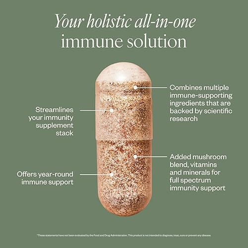 Miniatura 4 de SHII Suplemento avanzado de hongos de inmunidad diaria con vitamina D3, vitamina C y zinc, apoya un sistema inmunológico saludable, 500 mg de AHCC