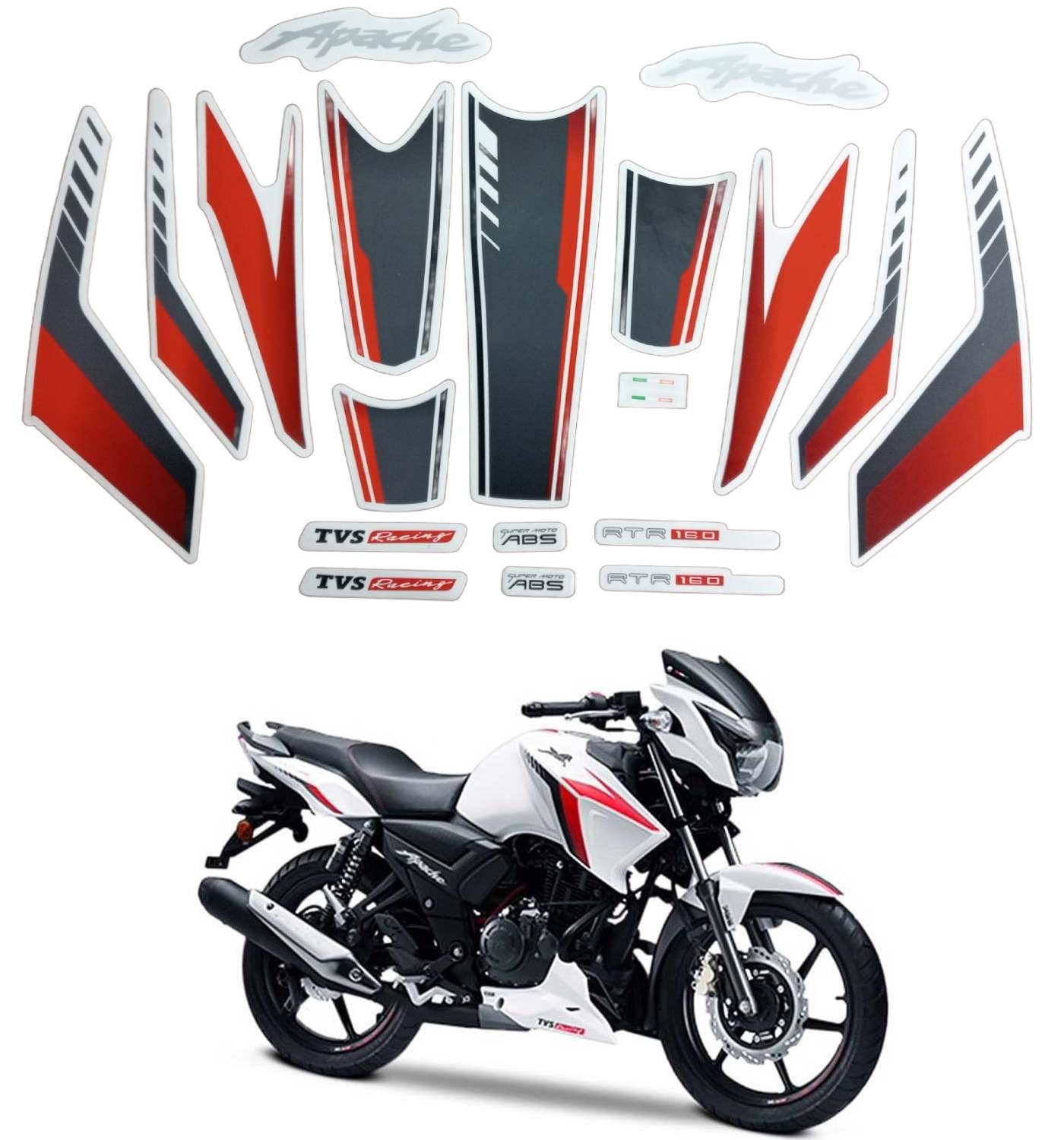 RKT Compatible Bike Motorcycle Fancy Sticker & Decal kit Sticker for RTR 160.-picture-16