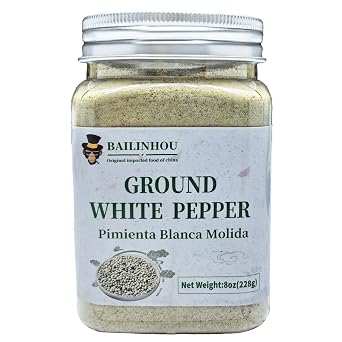 BAILINHOU Chinese Ground White pepper 8oz/228g Fine Grain white pepper powder chinese, White Peppercorns Powder, Ground White Peppercorns imported of china