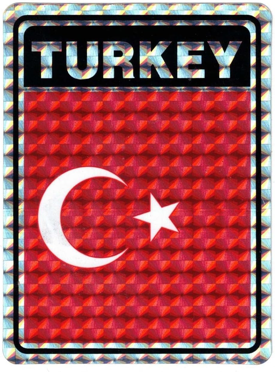 Pack of 50 Turkey Country Flag Reflective Decal Bumper Sticker DC-237