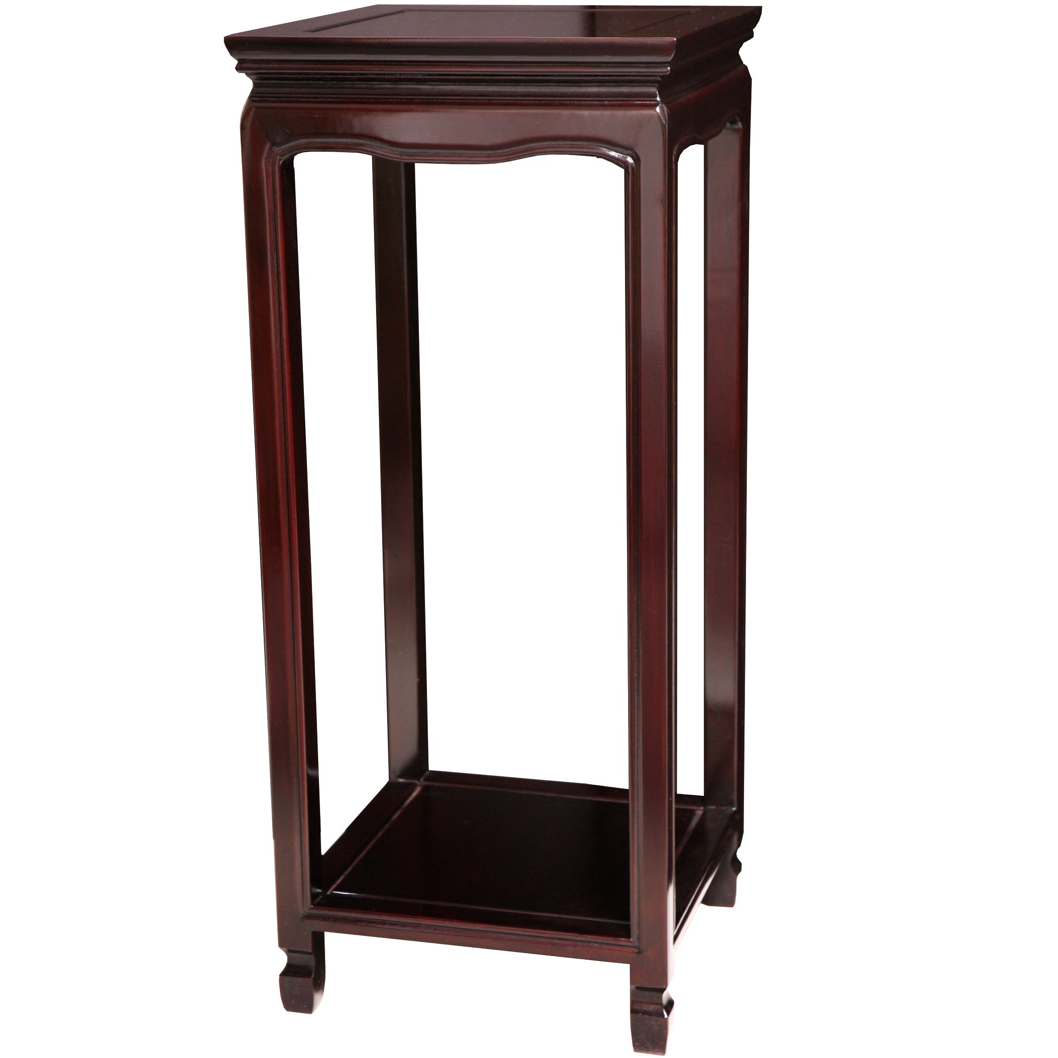 Support carré en palissandre 71,1 cm sellette meuble asiatique