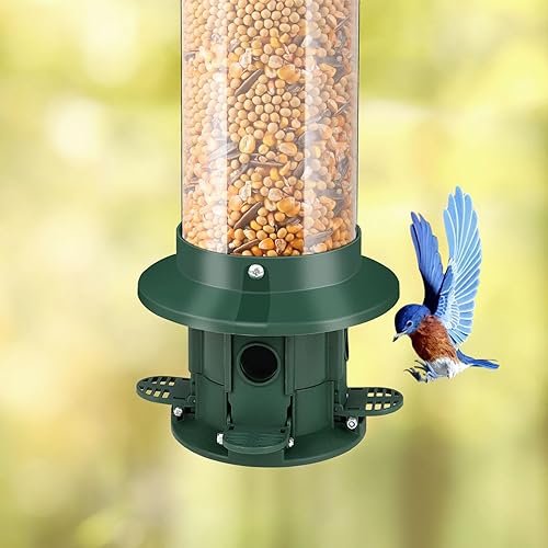 Miniatura 7 de Comedero para pájaros a prueba de ardillas, Squirrel Buster Plus a prueba de ardillas para pájaros silvestres para exteriores con 4 puertos de