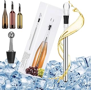 3-in-1 Stainless Steel Wine Bottle Cooler Stick, for Chilling and Aerating Wine