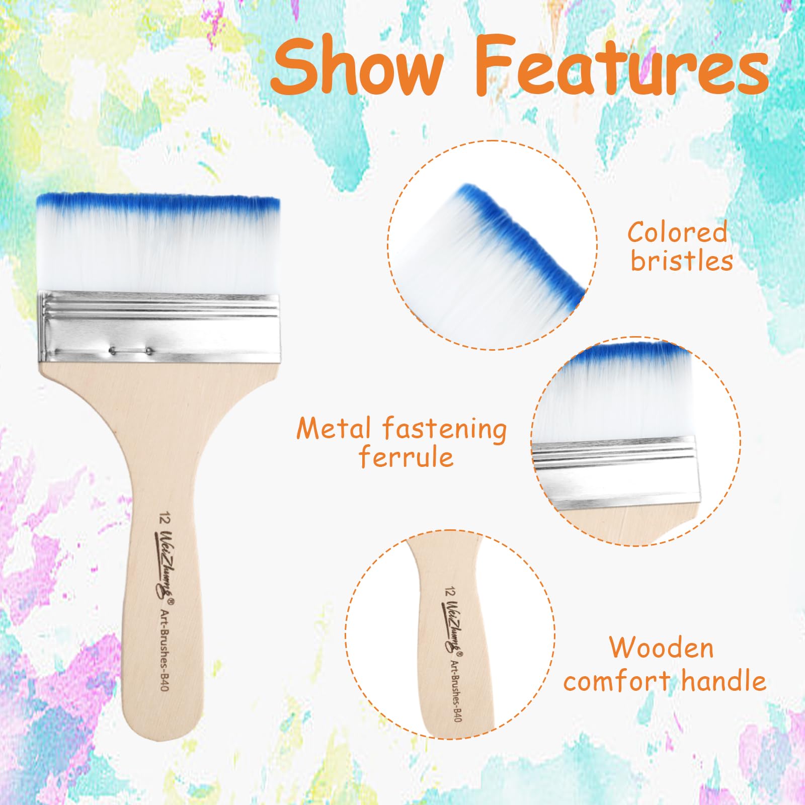 35 Stück Profi Malerpinsel Set | Mit Holzgriff | Für Öl, Aquarell & Acryl | Nylon Borsten