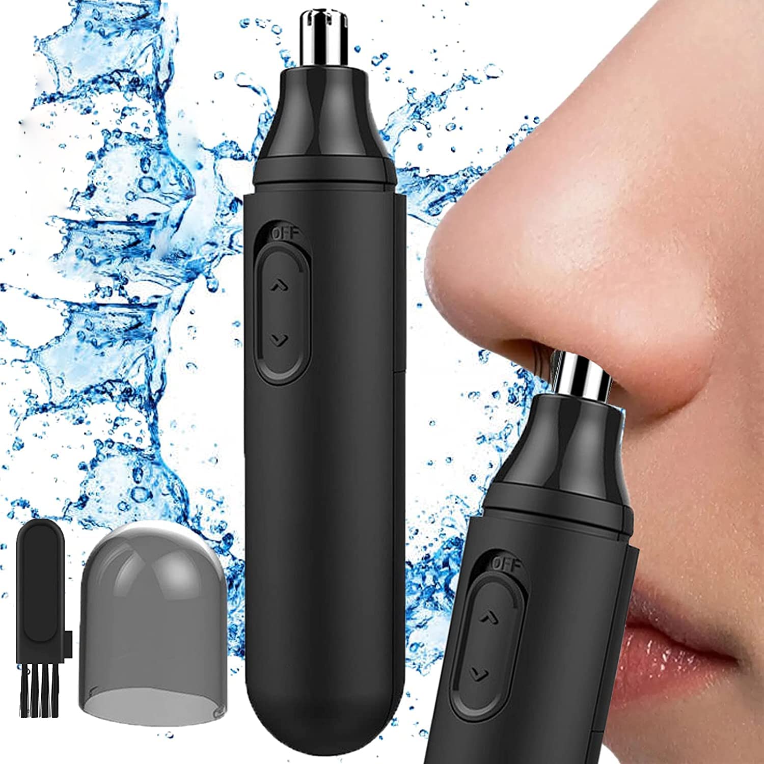 Nose Hair Trimmer, Professional Electric Nose Hair Clipper, Battery-Powered Ear, Eyebrow Trimmer, Waterproof Stainless Steel Head Edge, Painless Trimming, for Men and Women