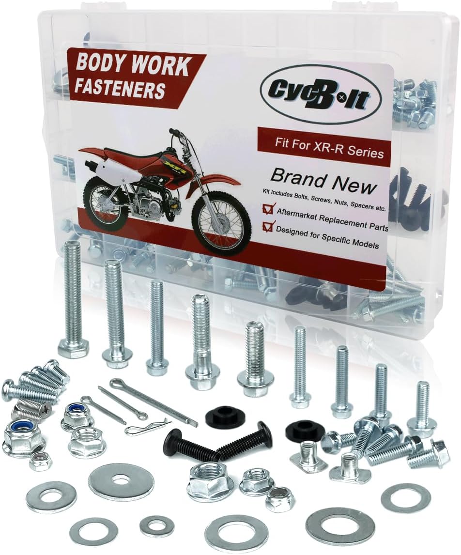 250 PCS Dirt Bike Body Bolt Set Compatible with XR250R XR600R XR200R XR650R XR230R XR100R XR50R XR70R XR80 XR400R XR400M Body Work Screw Kit Bolts Fastener Kits Set