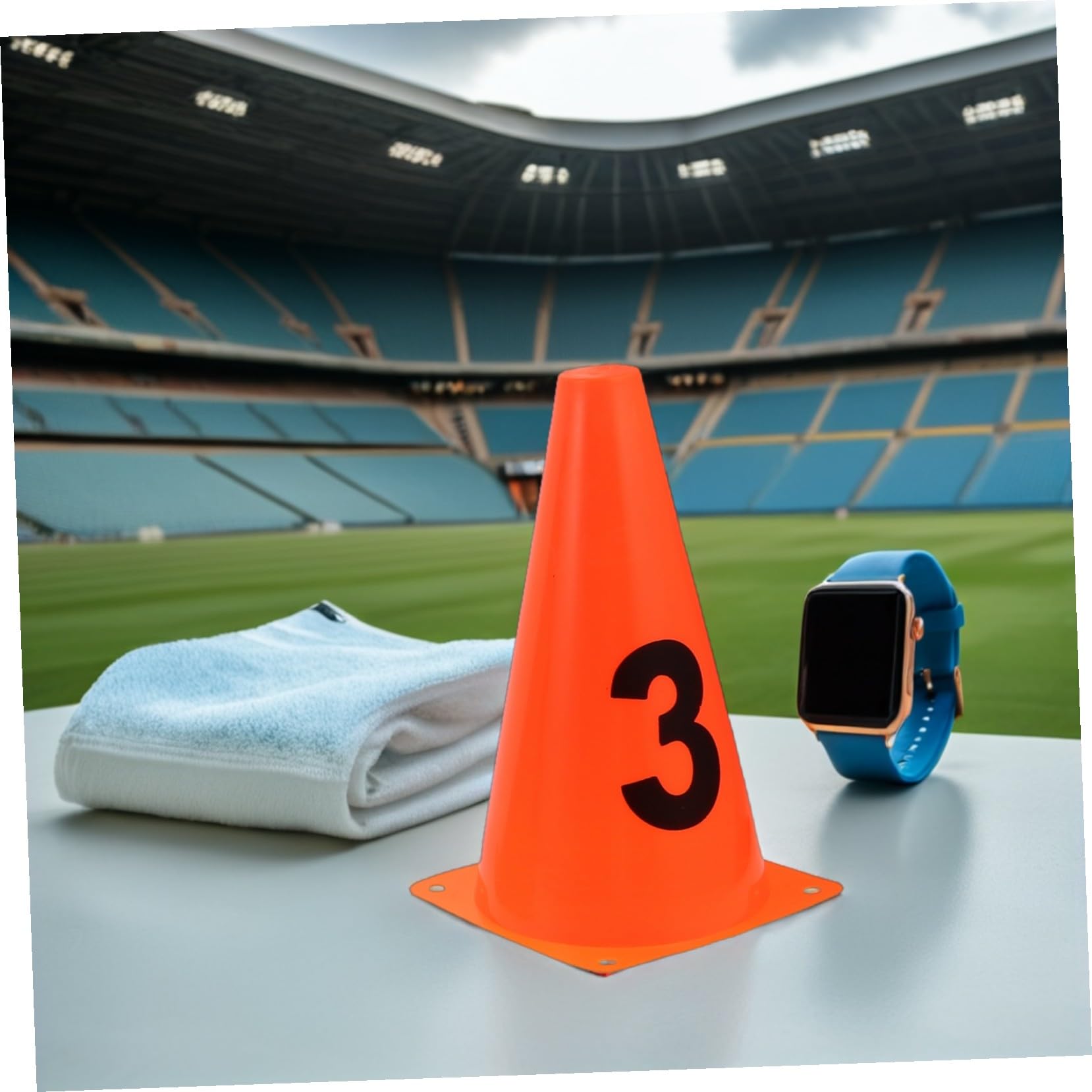 10 Piezas Marcadores de Entrenamiento de Fútbol Unidades Numeradas Conos Deportivos para Campos de Fútbol Interior y Exterior