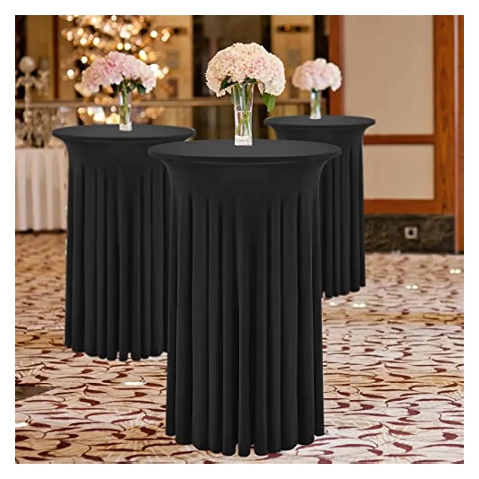 meioro Stretch tafelkleden, elastaan, strak tafelkleed, wasbaar, rond, 60 cm tafelbescherming, kreukbestendig, rekbaar tafelkleed, geschikt voor evenementen, bruiloften, feesten (wit, 60 x 110 cm H