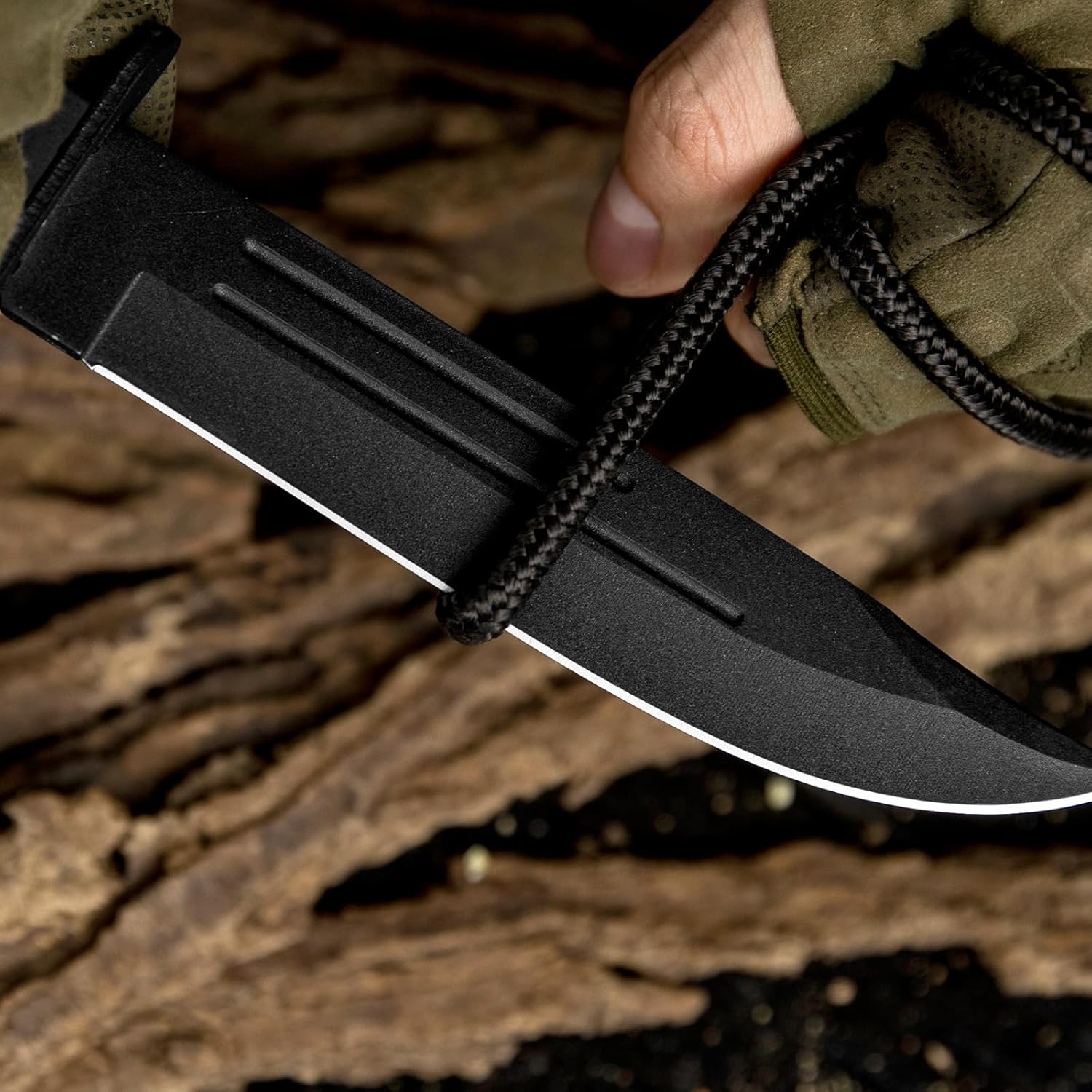 DISPTACH 10.5-Inch Fixed Blade Tactical Knife with 6-inch 3Cr Steel Blade, Rubber Handle & Nylon Sheath – Full Tang Survival Knife for Bushcraft, Hunting, Camping, Outdoor, EDC - Image 6