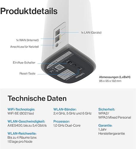 Linksys Velop Pro MX6201-KE WiFi 6E Mesh Router 6 GHz 5 — nuotrauka 6