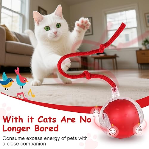 Miniatura 2 de Juguete interactivo inteligente para gatos y perros, persecución automática de 360, con sonidos de pájaros y activación de movimiento, diseñado para