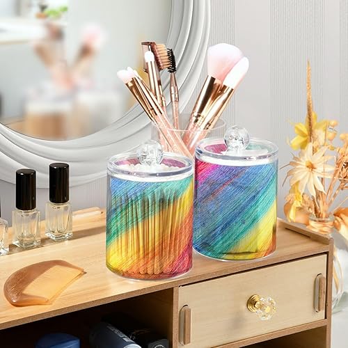 Miniatura 6 de Qtip - Juego de soporte con tapa, recipiente de vidrio transparente de 10 onzas, tarros de boticario, organizadores de baño, accesorios de