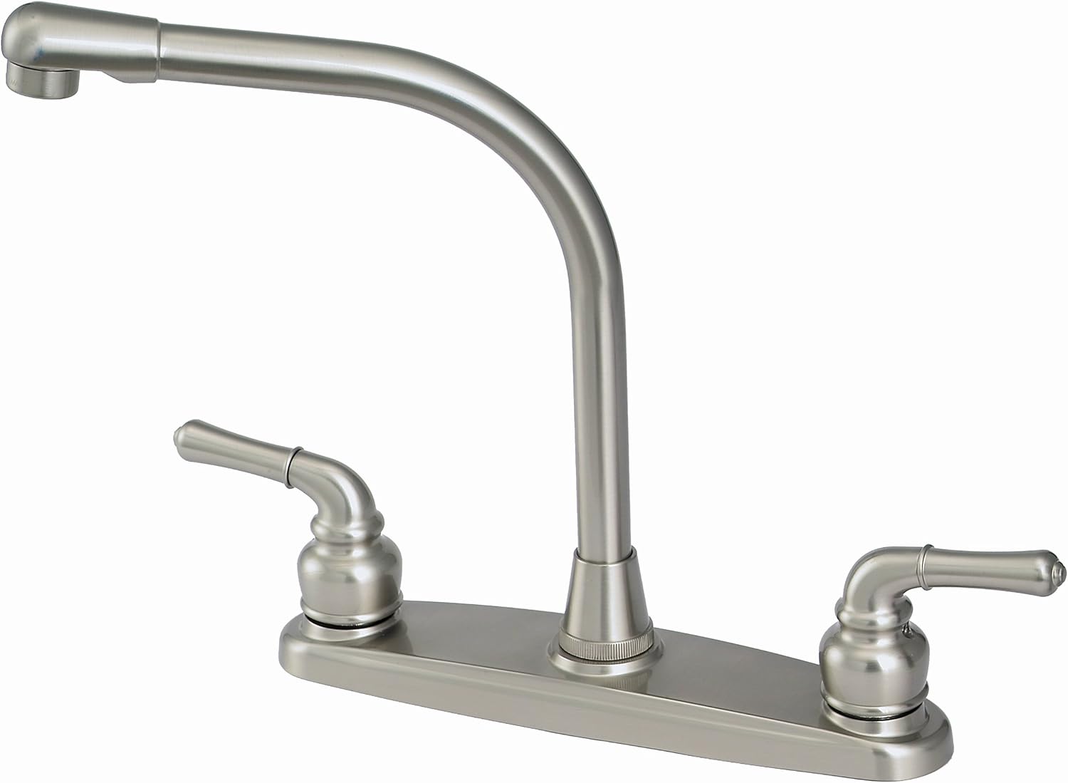 8" Kitchen Deck Faucet, Satin Nickel Finish, Washerless - By Plumb USA