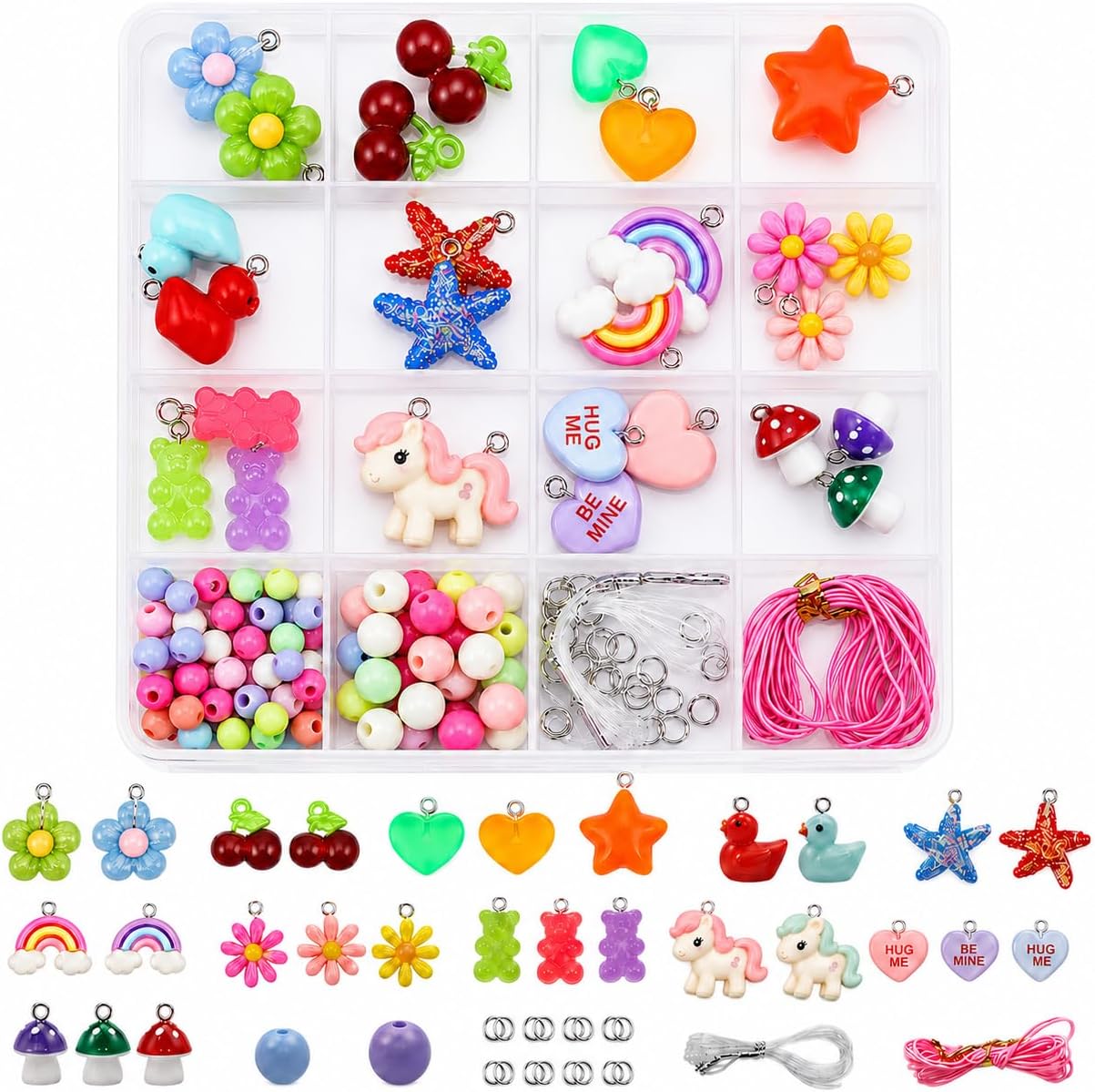 PRYZALO Bracelet Making Kit for Girls,16-Compartment DIY Jewelry Making Kit