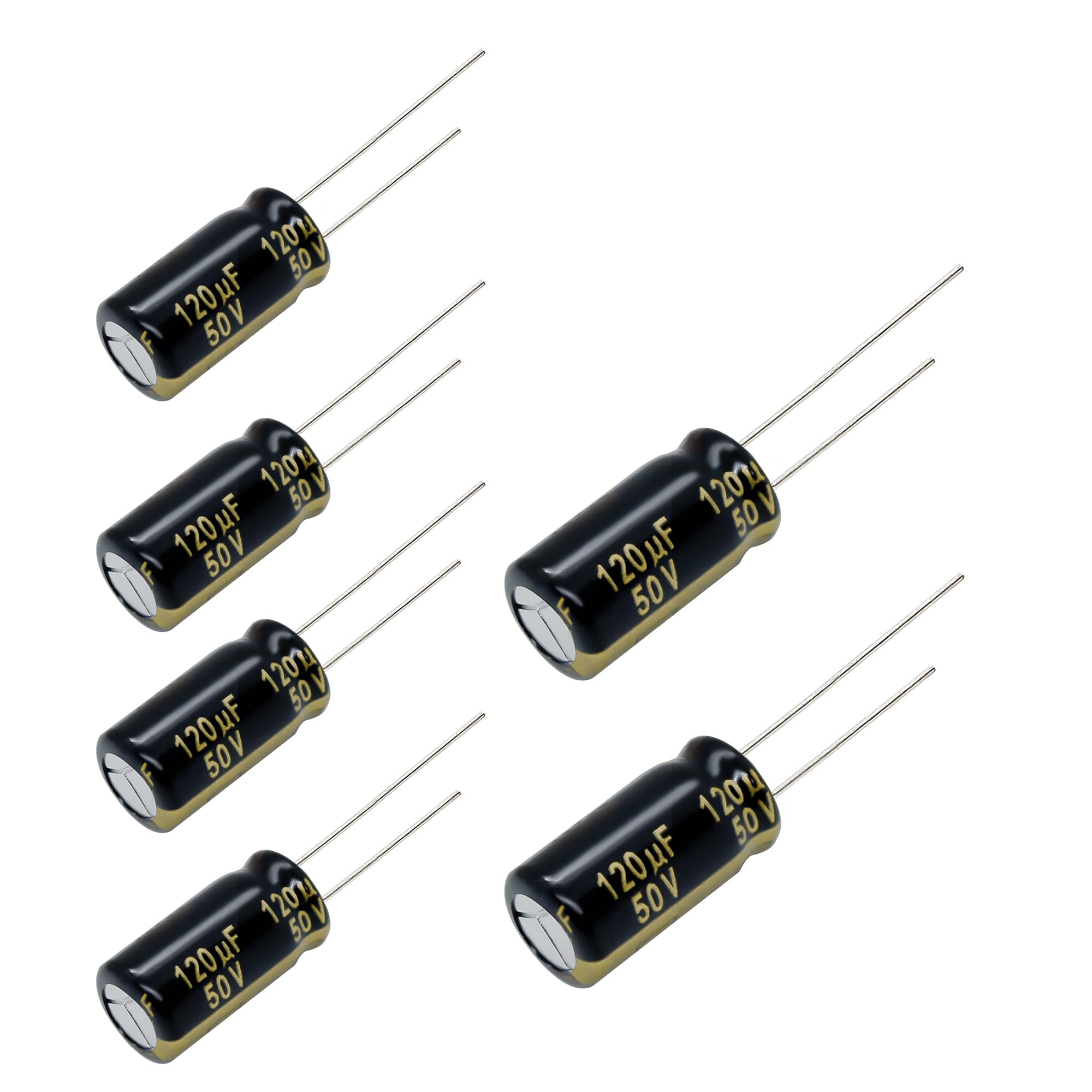 Replacement for 6 pcs Panasonic FM Series Capacitors 50V 120uf Low ESR Impedance 105°C