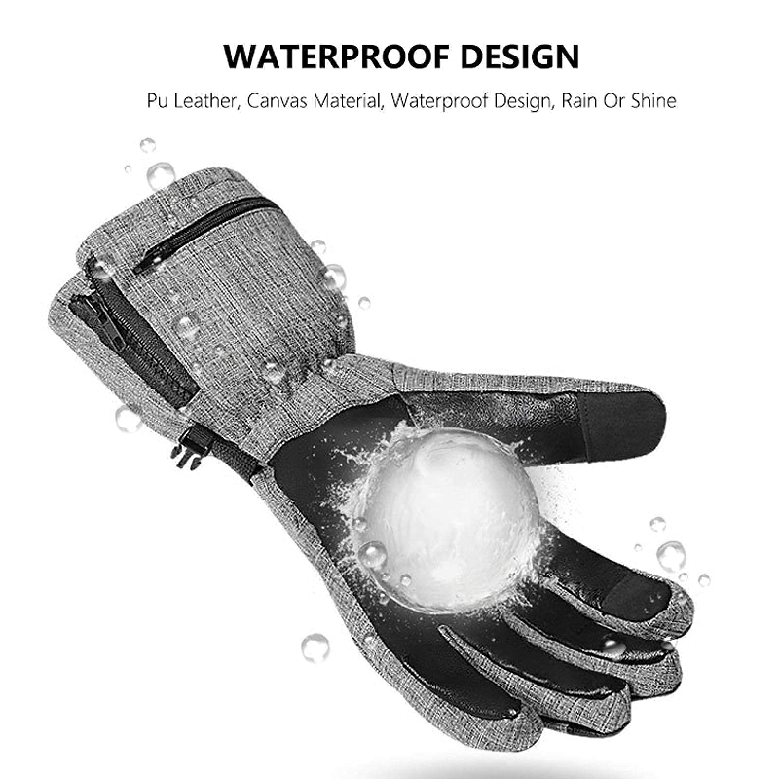 Guantes Térmicos, Baterías Recargables Guantes Térmicos para Hombres Mujeres, 3 Niveles de Calentamiento, Guantes Impermeables y Cortavientos, Ciclismo Motocicleta Senderismo Esquí