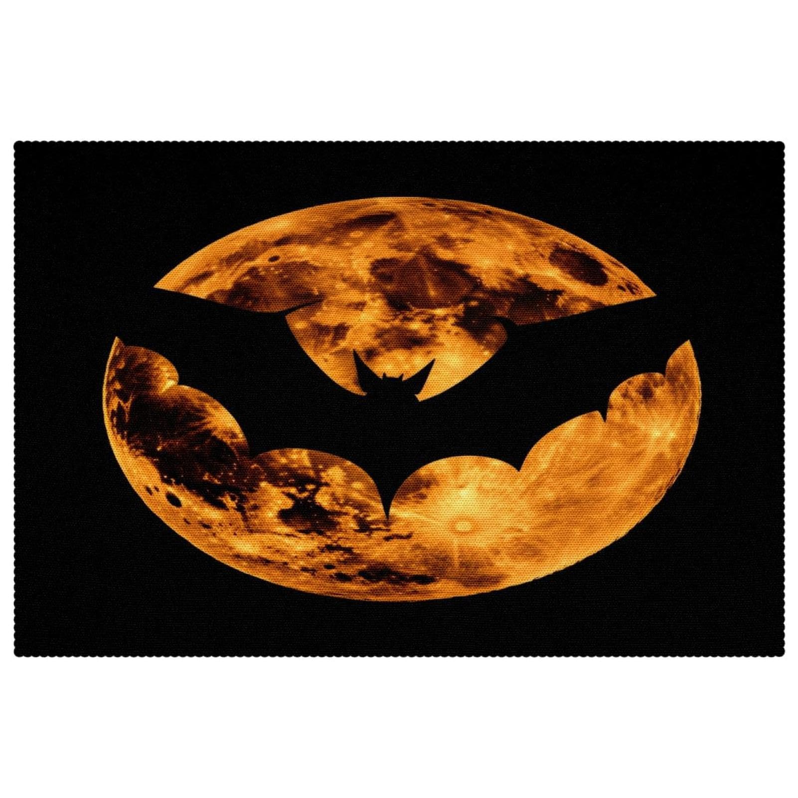 Set de table chauve-souris pleine lune design haut de gamme résistant à la chaleur lot de 6