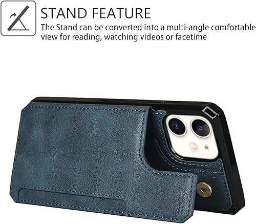 Miniatura 239 de Cavor for iPhone 11 Wallet Case with Card Slots Holder,Premium PU Leather Kickstand Feature Case [Wrist Strap] Double Magnetic Clasp Shockproof Flip