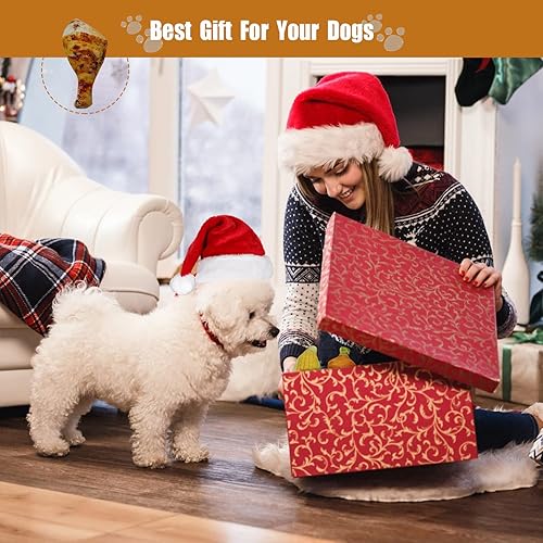 Miniatura 10 de Juguete masticable para perros, juguetes chirriantes de zanahoria para masticadores agresivos y juguetes de látex de dinosaurio para perros, juguete