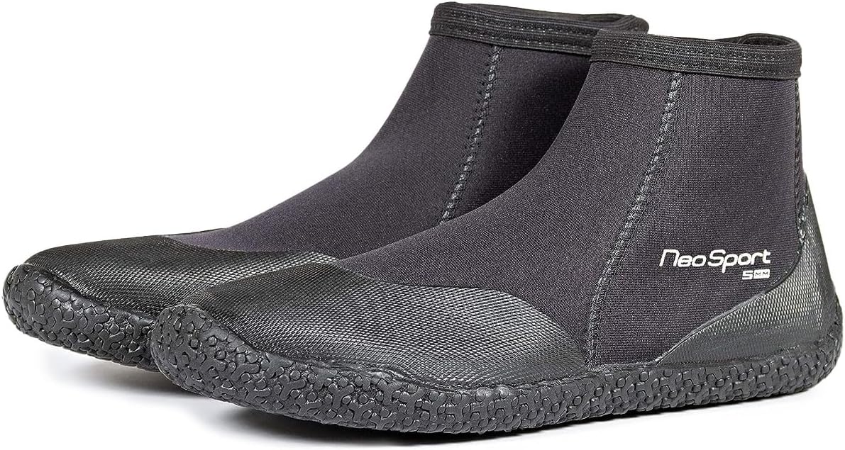 NeoSport Wetsuits Premium Neoprene 3mm Low Top Pull On Boot, Black, 10 - Water Shoes, Surfing & Diving