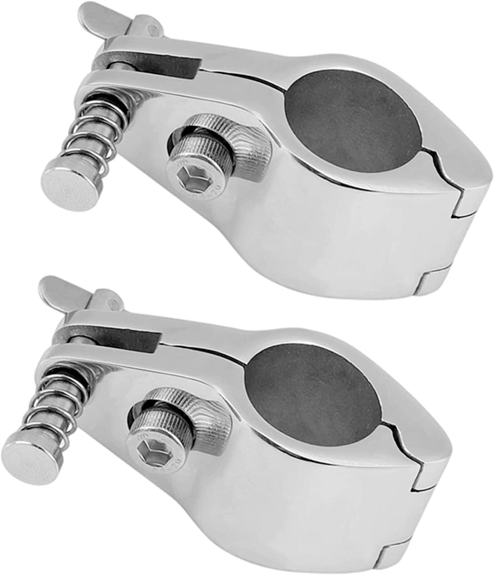 2Pcs Boat Bimini Top Hinged Jaw Slide Boat Canopy Tube Clamp with Quick Release for 22/25 Tube/Pipe(Type:with Quick Release, 1inch)