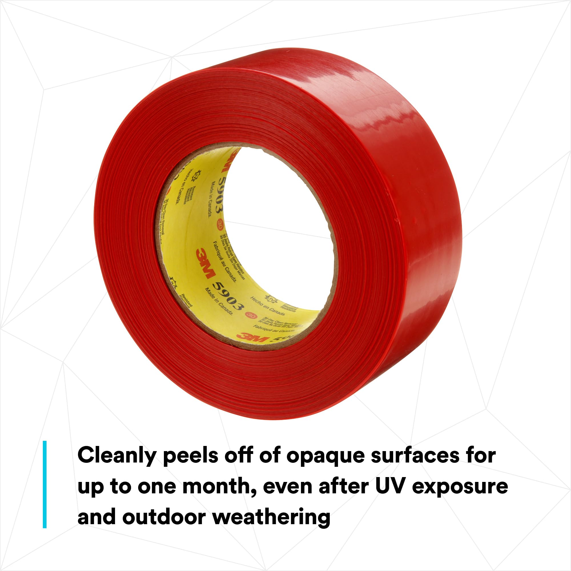 3M Tape exterior Masking Poli 5903 Rojo, 48 mm x 54,8 m (Pack de 1)