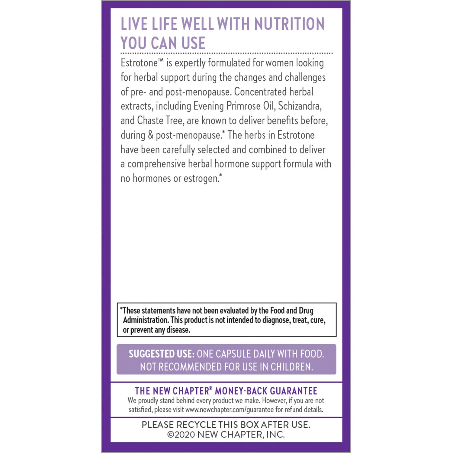 New Chapter Menopause Supplement Estrotone with Evening Primrose Oil