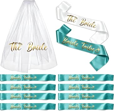 Bachelorette Sashes and Bride Veil Set