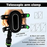 Vista 5 de Soporte multifuncional giratorio y retráctil para teléfono de coche, compatible con todos los teléfonos inteligentes, se adapta a espejos