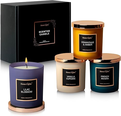 Miniatura 1 de HomeLights - Juego de velas perfumadas de regalo, velas de cera de soja natural, paquete de 4 de larga duración hasta 140 horas, velas de