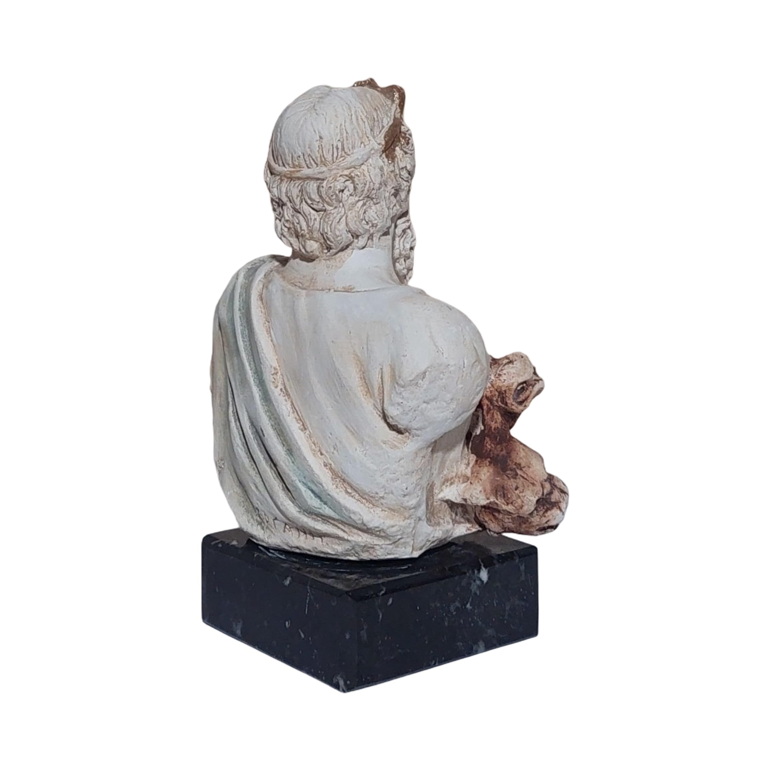Hades Bust Sculpture With Cerberus Greek God Of Underworld Statue On Marble Base, Multicolor, 12.50 Centimeters - Image 4
