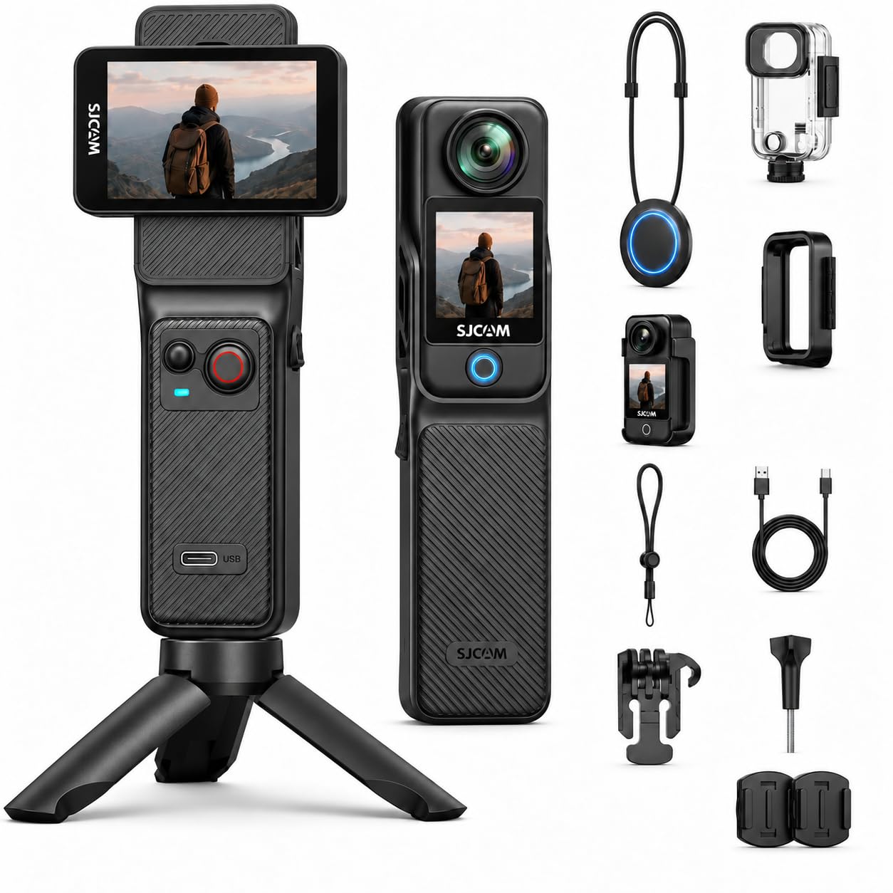 SJCAM C400 4K Vlogging Camera Pocket Vlogs cam,7H recording for travel | Ultra-Stable 6-A…