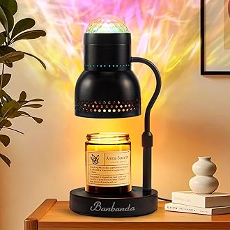 Candle Warmer Lamp with Timer Dimmer, Wax Warmer for Scented with Water Ripple Embellish Life, Relieve Stress, fits All Large Candle Jar - Large Black Candle Lamp for Home Decor